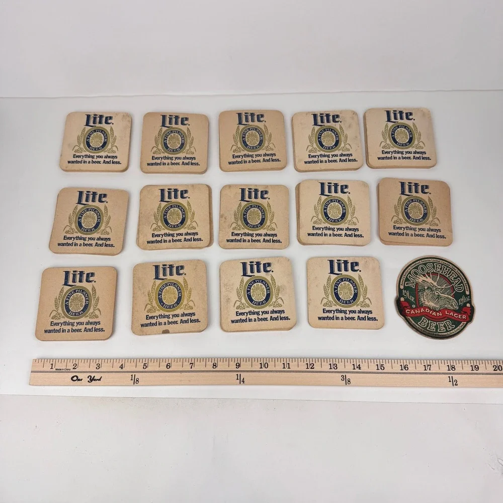 Vtg lot of 68 Miller Lite Thin Cardboard Beer Coaster Fine Pilsner Collect‎ READ